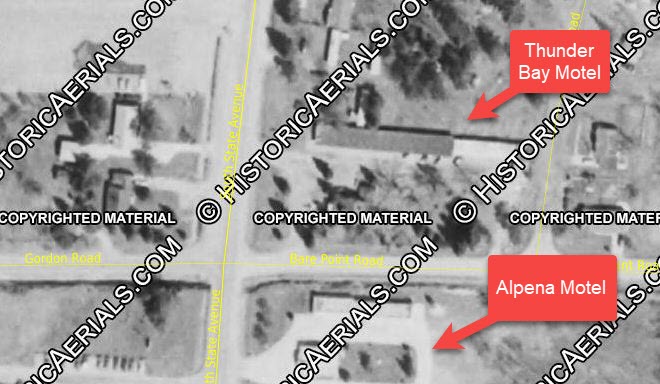 Thunder Bay Motel - 1971 Aerial (newer photo)